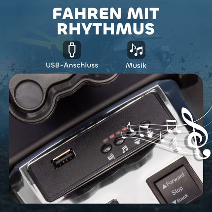 Elektrisches Kinderdreirad, Akku, MP3, LED, 3-8 Jahre, Gelb
