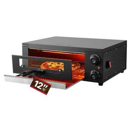 Electric Pizza Oven, 12-Inch Countertop, 1450W, Timer