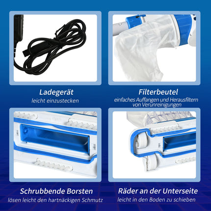 Elektrischer Pool-Staubsauger, akkubetriebenes Reinigungsgerät, 65x20x17 cm