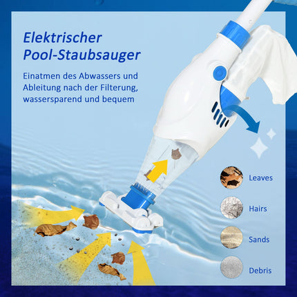 Elektrischer Pool-Staubsauger, akkubetriebenes Reinigungsgerät, 65x20x17 cm