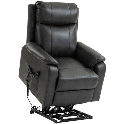 Elektrischer Relaxsessel, schwarzes Kunstleder, Doppelmotor