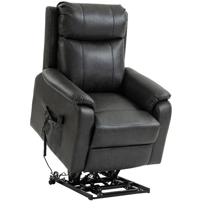Elektrischer Relaxsessel, schwarzes Kunstleder, Doppelmotor