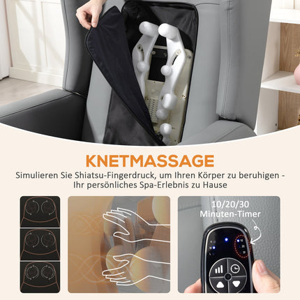 Fauteuil inclinable électrique, similicuir, gris, repose-pieds