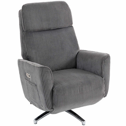 Fauteuil inclinable électrique à double moteur, port USB, gris foncé