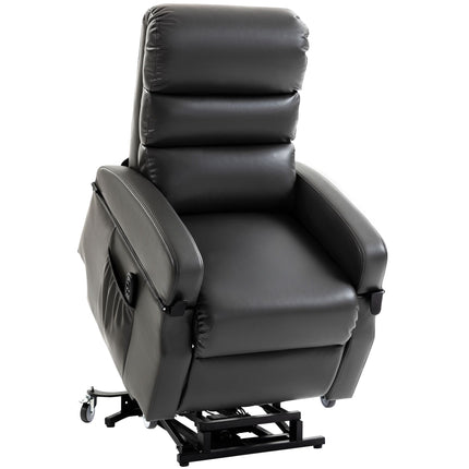 Fauteuil inclinable électrique avec fonction de levage, similicuir, gris foncé