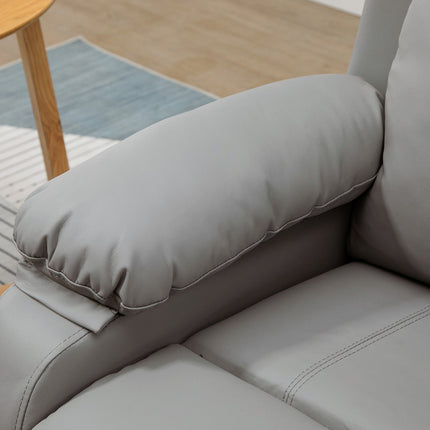 Fauteuil inclinable électrique avec releveur, similicuir, gris