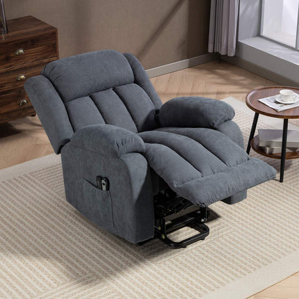 Fauteuil inclinable électrique avec fonction de levage et de massage, gris foncé