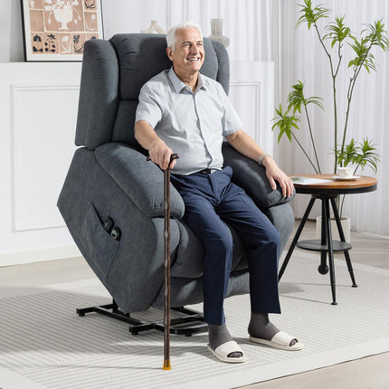 Fauteuil inclinable électrique avec fonction de levage et de massage, gris foncé