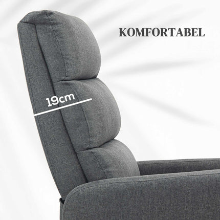 Elektrischer Relaxsessel mit Aufstehhilfe, Fernbedienung, Leinenoptik, Grau