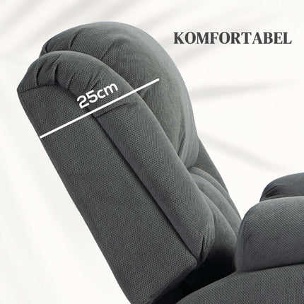 Elektrischer Relaxsessel mit Massage- und Heizfunktion, grauer Samt