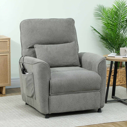 Fauteuil inclinable électrique avec massage et chauffage, gris foncé