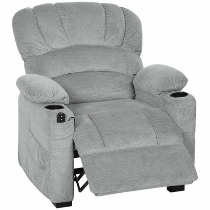 Fauteuil inclinable électrique avec port USB et mémorisation des positions, gris