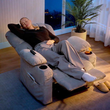 Fauteuil inclinable électrique avec port USB et mémorisation des positions, gris