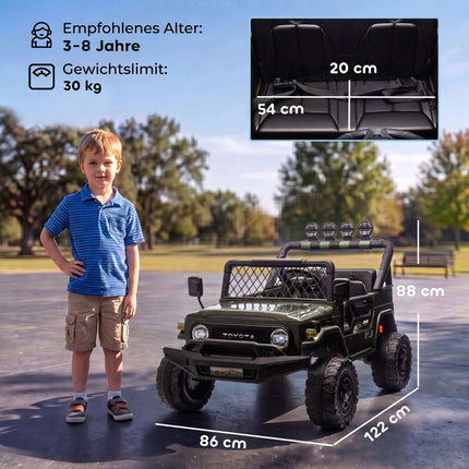 Electric Ride-On Car for Kids 24V with Remote Control, 2-Seater, 200W, Ages 3-8