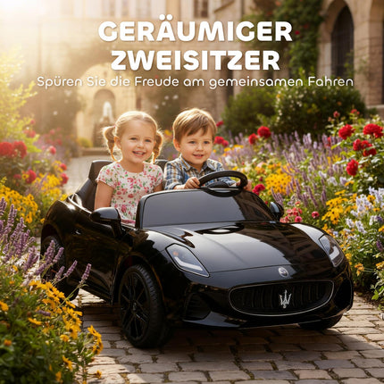 Elektrisches Aufsitzauto für Kinder, 2-Sitzer, 12V, Fernbedienung, Schwarz