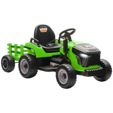 Tracteur électrique à conducteur porté avec télécommande, 3-8 ans, vert