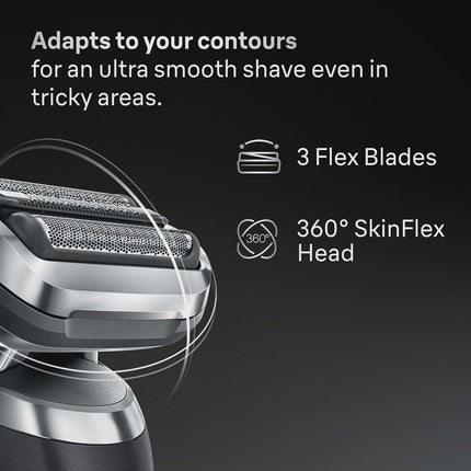 Electric Shaver, 360 Flex Head, 60-Min Cordless Use