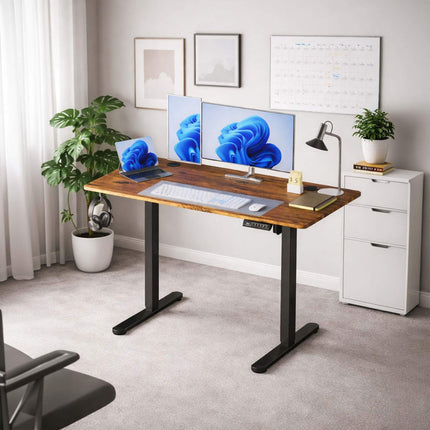 Bureau assis-debout électrique - Plateau effet bois, Mémoire