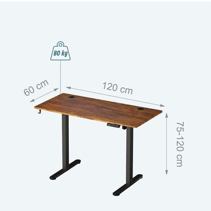 Bureau assis-debout électrique - Plateau effet bois, Mémoire