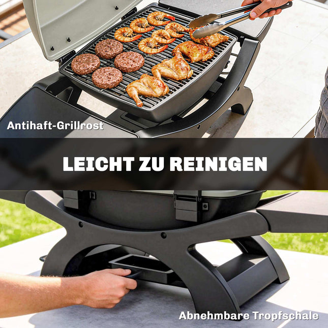 Gril électrique de table 2300 W, antiadhésif, portable, 23 x 71 cm