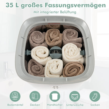 Elektrischer Handtuchwärmer, 35 l Fassungsvermögen, Zeitschaltuhr, Weiß