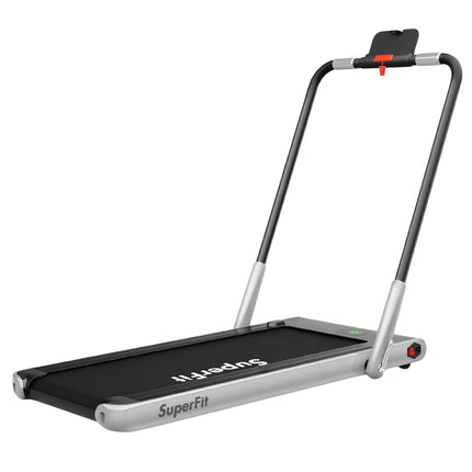 Tapis de course électrique pliable à écran LED, 1-12 km/h, équipement de fitness, 120 kg, argent