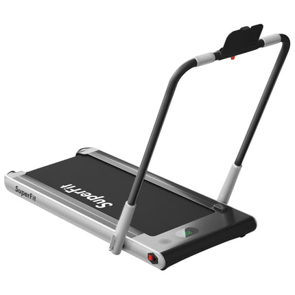 Tapis de course électrique pliable à écran LED, 1-12 km/h, équipement de fitness, 120 kg, argent