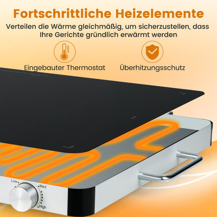 Elektrisches Warmhalteblech mit einstellbarer Temperatur, 53x40 cm