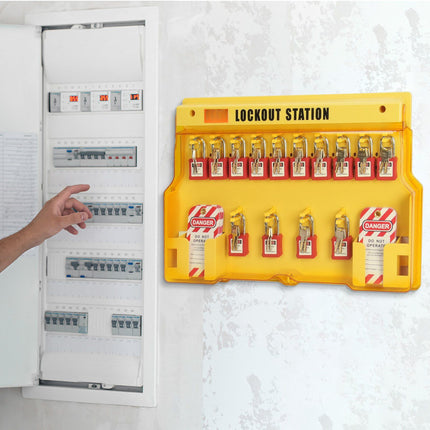 Electrical Lockout Tagout Kit, 60-Piece Station Board