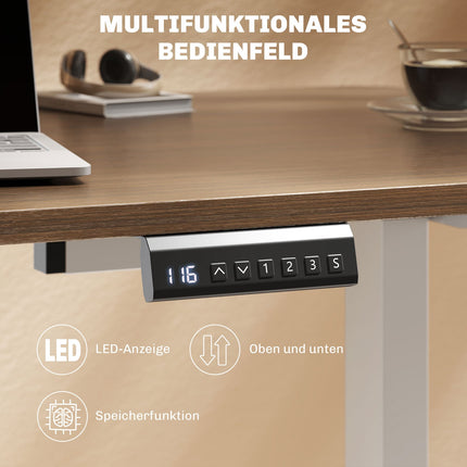 Elektrisches höhenverstellbares Schreibtischgestell, Stahl, Weiß