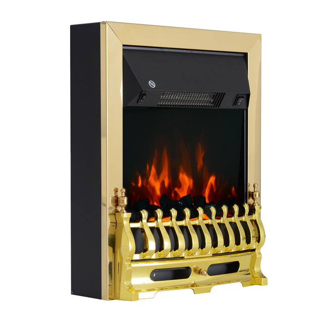 Freistehender Elektroofen, 1000/2000 W, Gold, Flammeneffekt