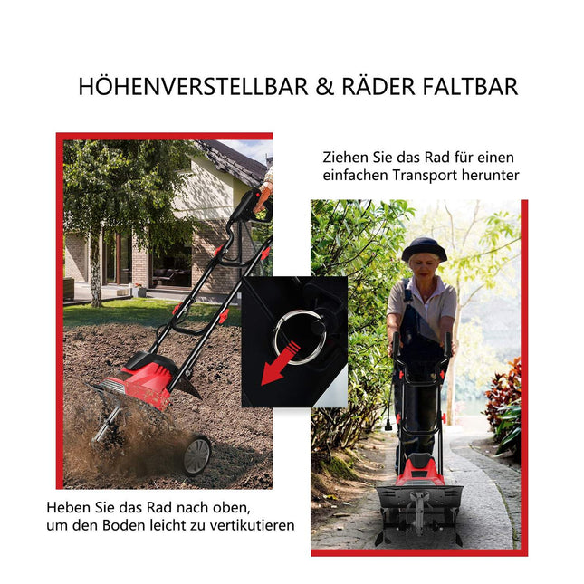 Motobineuse électrique et cultivateur motobineuse électrique motobineuse de jardin rouge et noir