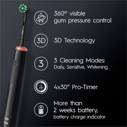Elektrische Zahnbürste Pro 3 3000 CA Black Edition