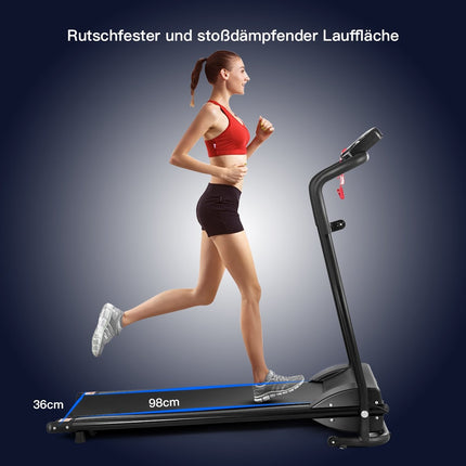 Elektrisches Laufband faltbar Heimtrainer rollbares Fitnessgerät LCD Display