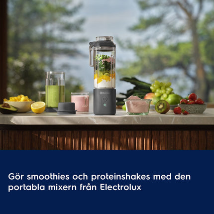 Electrolux Tragbarer Standmixer 0,7 l, USB-C-aufladbar, Anthrazitgrau, 6 Klingen