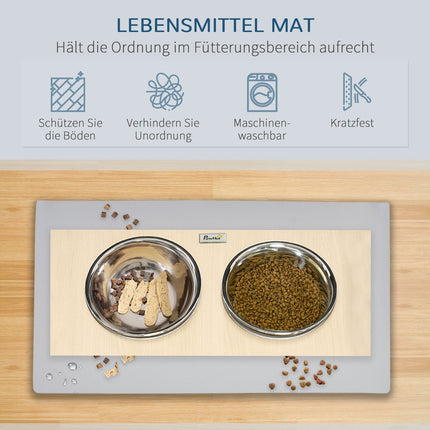 Adjustable elevated dog bowl with stainless steel stand