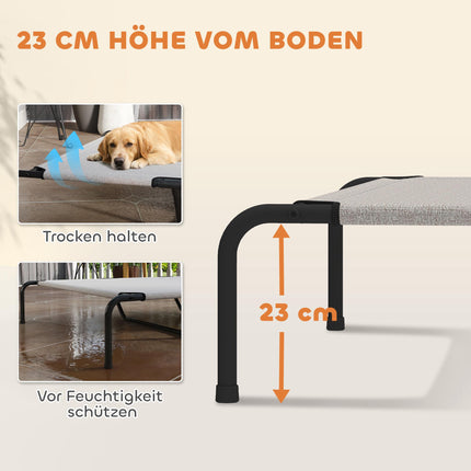 Lit surélevé d'extérieur pour chien, grand modèle, en maille, hauteur 23 cm