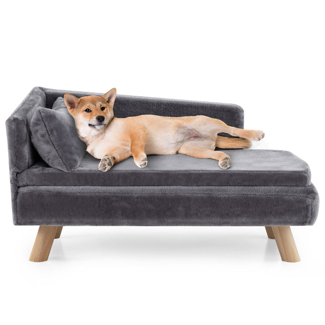 Canapé surélevé pour animaux de compagnie (chiens et chats de petite et moyenne taille), gris