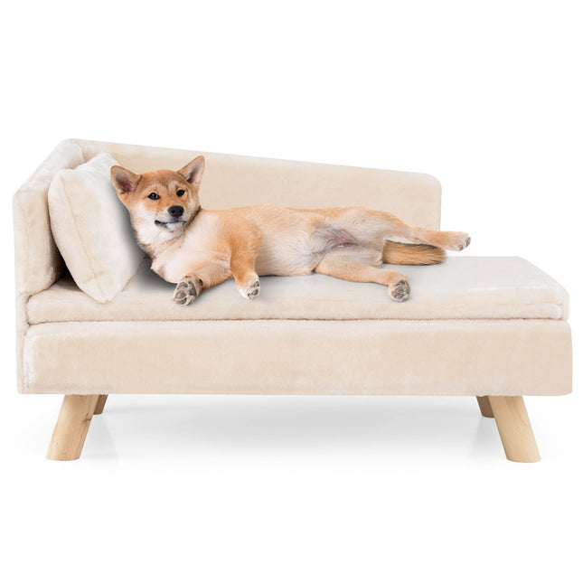 Canapé surélevé pour animaux de compagnie (chiens et chats de petite et moyenne taille), blanc