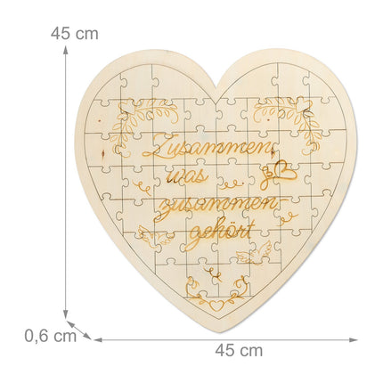 Graviertes herzförmiges Holzpuzzle-Geschenk