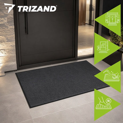 Entrance Doormat 80 x 120 cm with Non-Slip PVC Backing, Grey