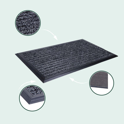 Tapis d'entrée avec cadre en aluminium - Résistant aux intempéries, antidérapant