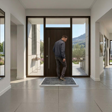 Tapis d'entrée avec cadre en aluminium - Résistant aux intempéries, antidérapant