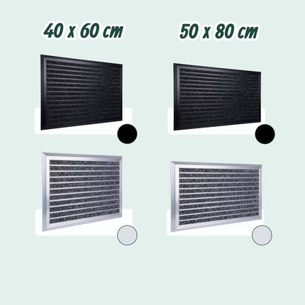 Tapis d'entrée avec cadre en aluminium - Antidérapant, intérieur/extérieur