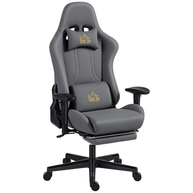 Chaise de jeu ergonomique, accoudoirs 3D, réglable, gris