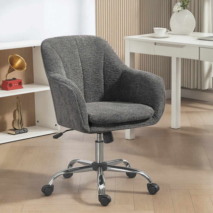 Chaise de bureau ergonomique grise avec fonction pivotante et à bascule