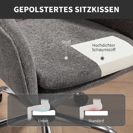Chaise de bureau ergonomique grise avec fonction pivotante et à bascule