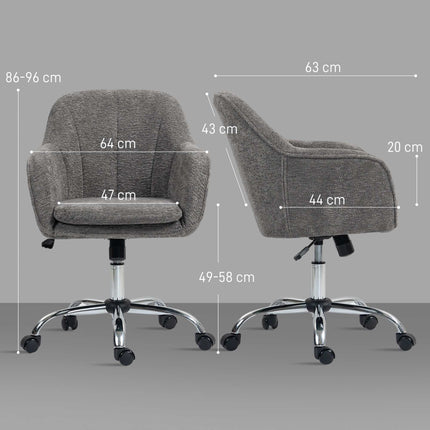 Chaise de bureau ergonomique grise avec fonction pivotante et à bascule