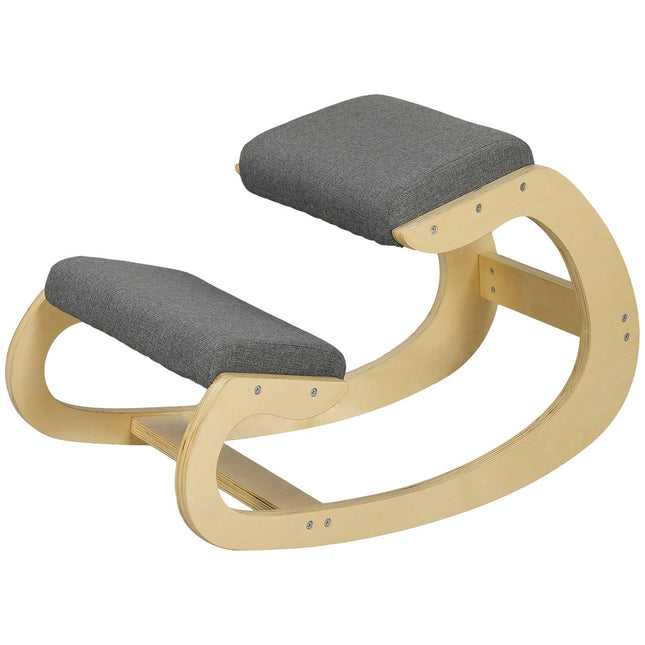 Ergonomischer Schaukel-Kniestuhl für verbesserte Haltung, grau