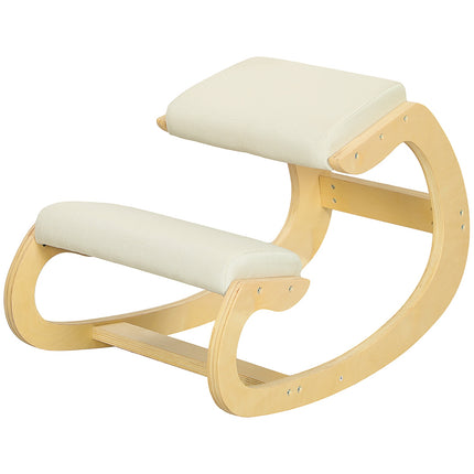 Ergonomischer Kniestuhl für Haltung, Schaukeldesign, Cremefarben